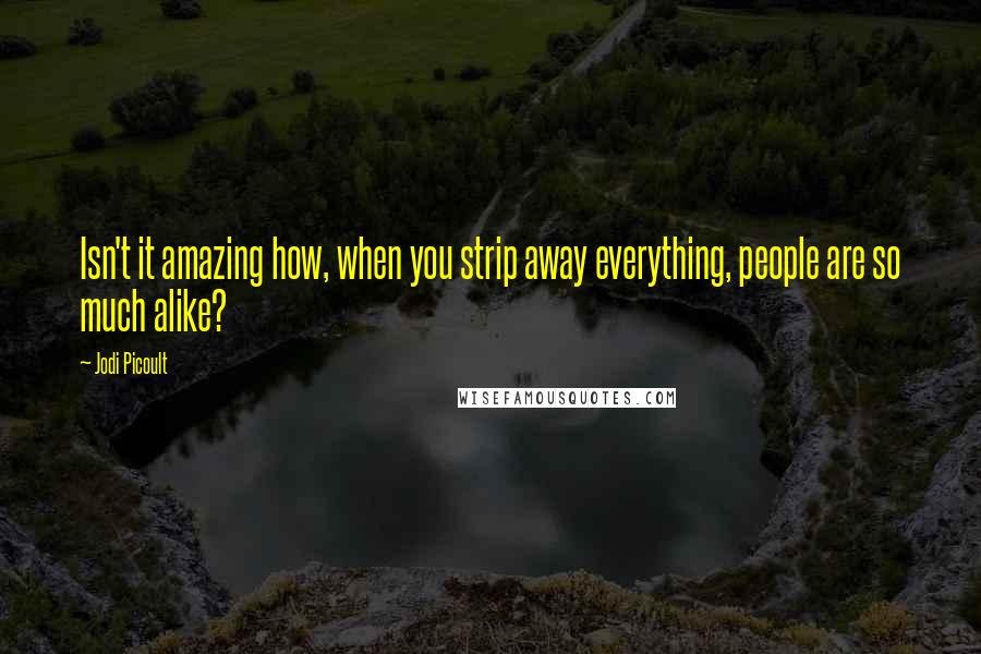 Jodi Picoult Quotes: Isn't it amazing how, when you strip away everything, people are so much alike?