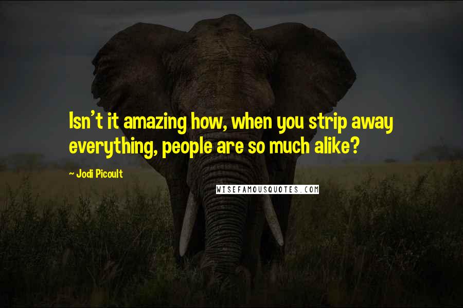 Jodi Picoult Quotes: Isn't it amazing how, when you strip away everything, people are so much alike?