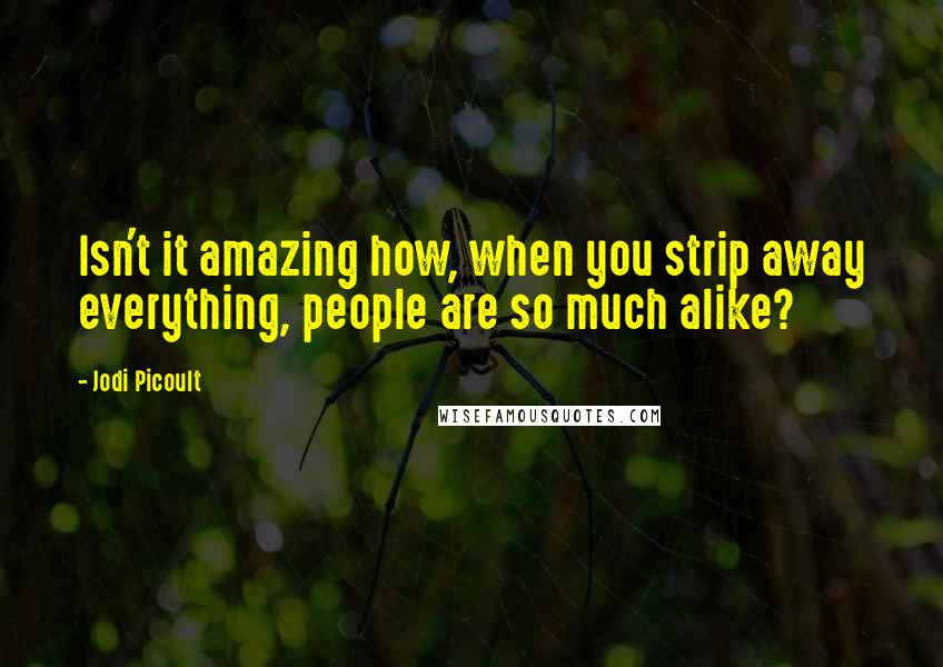 Jodi Picoult Quotes: Isn't it amazing how, when you strip away everything, people are so much alike?