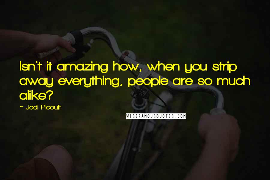 Jodi Picoult Quotes: Isn't it amazing how, when you strip away everything, people are so much alike?