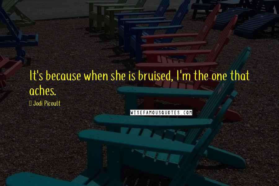 Jodi Picoult Quotes: It's because when she is bruised, I'm the one that aches.
