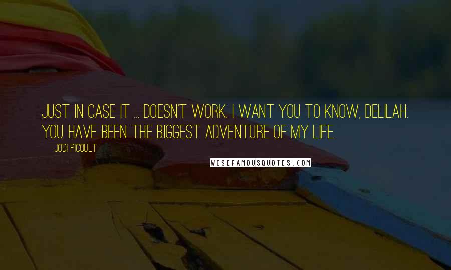 Jodi Picoult Quotes: Just in case it ... doesn't work. I want you to know, Delilah. You have been the biggest adventure of my life.