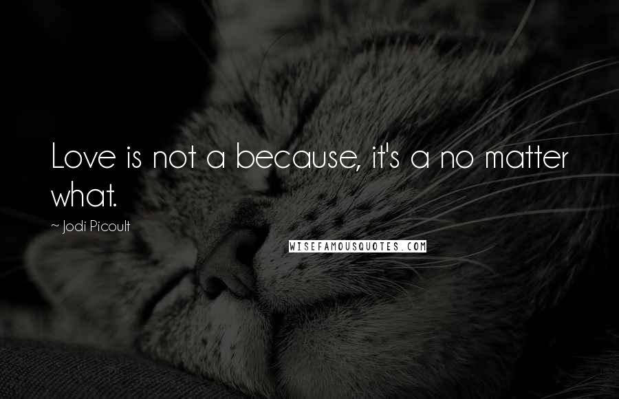 Jodi Picoult Quotes: Love is not a because, it's a no matter what.