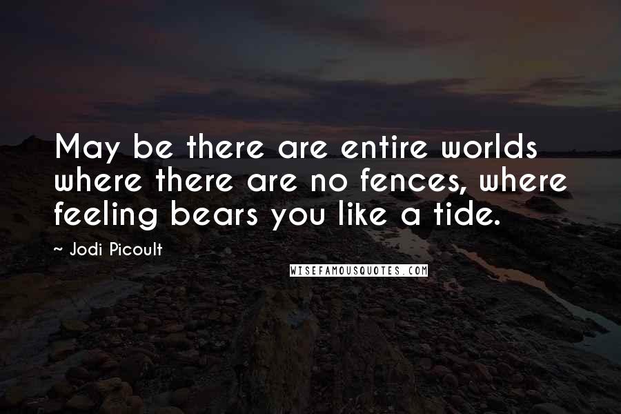 Jodi Picoult Quotes: May be there are entire worlds where there are no fences, where feeling bears you like a tide.