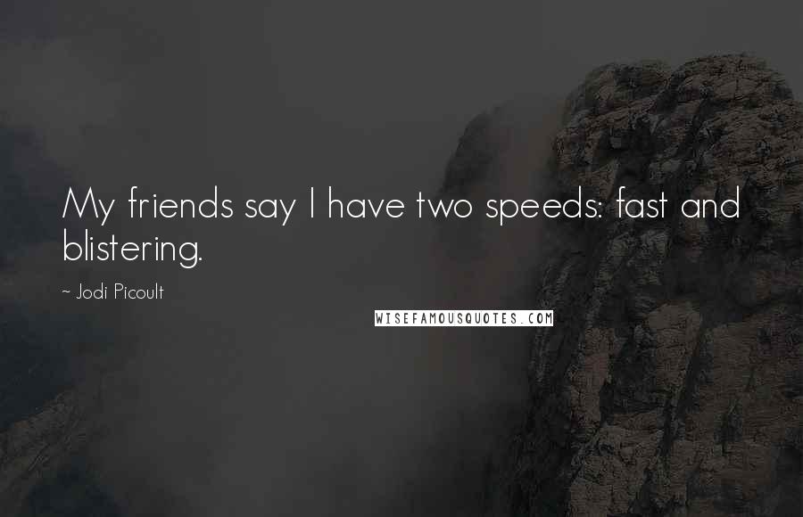 Jodi Picoult Quotes: My friends say I have two speeds: fast and blistering.