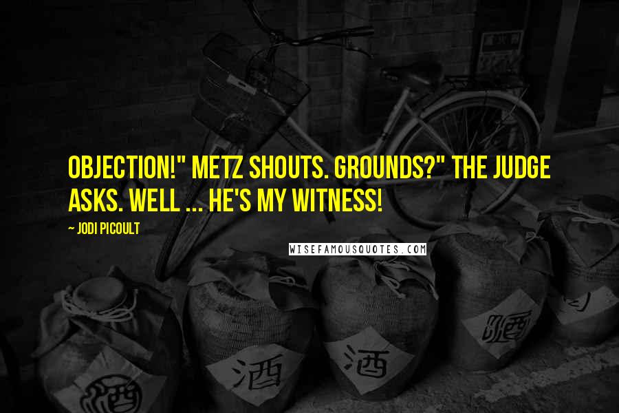 Jodi Picoult Quotes: Objection!" Metz shouts. Grounds?" the judge asks. Well ... he's my witness!