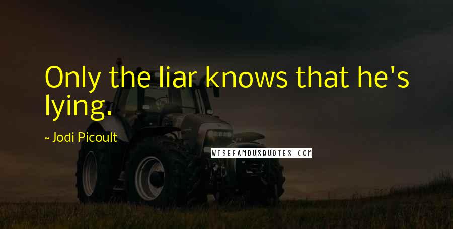 Jodi Picoult Quotes: Only the liar knows that he's lying.