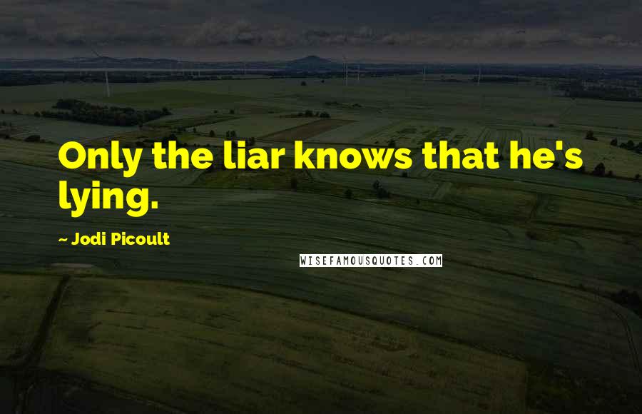 Jodi Picoult Quotes: Only the liar knows that he's lying.