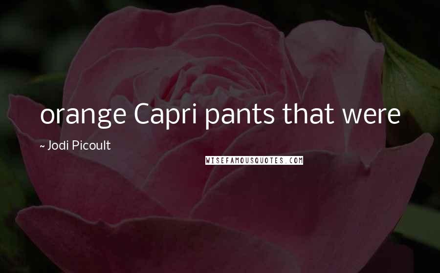 Jodi Picoult Quotes: orange Capri pants that were