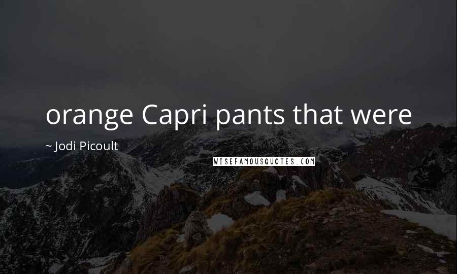Jodi Picoult Quotes: orange Capri pants that were