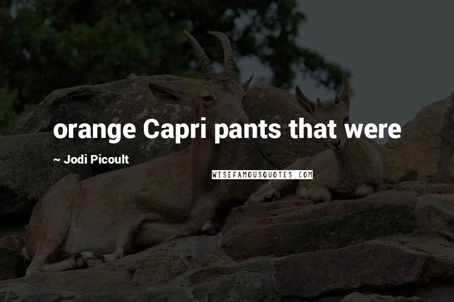 Jodi Picoult Quotes: orange Capri pants that were