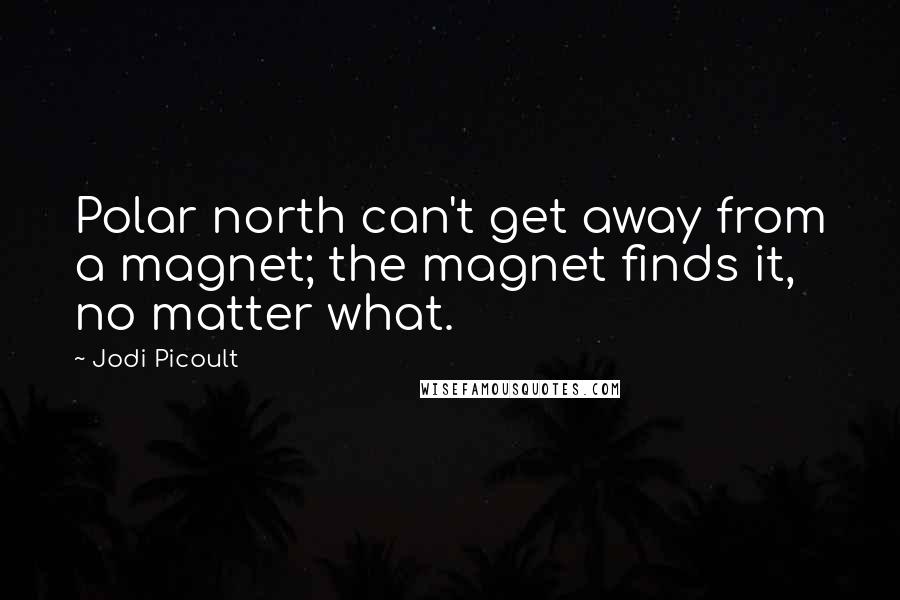 Jodi Picoult Quotes: Polar north can't get away from a magnet; the magnet finds it, no matter what.