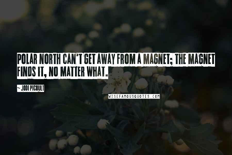 Jodi Picoult Quotes: Polar north can't get away from a magnet; the magnet finds it, no matter what.