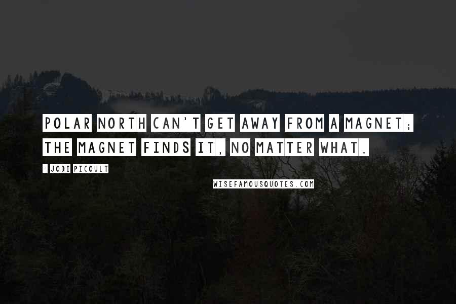 Jodi Picoult Quotes: Polar north can't get away from a magnet; the magnet finds it, no matter what.