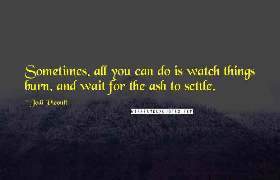 Jodi Picoult Quotes: Sometimes, all you can do is watch things burn, and wait for the ash to settle.