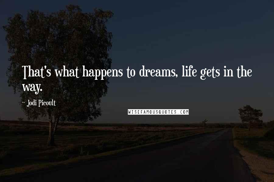 Jodi Picoult Quotes: That's what happens to dreams, life gets in the way.