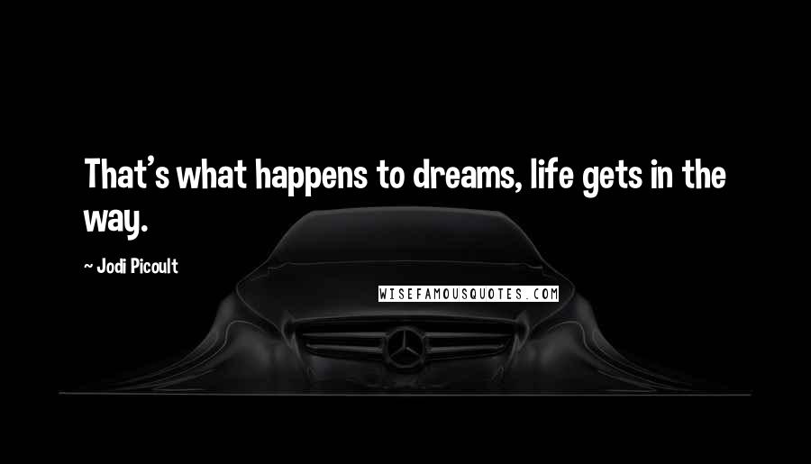 Jodi Picoult Quotes: That's what happens to dreams, life gets in the way.