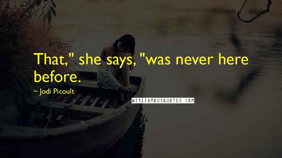 Jodi Picoult Quotes: That," she says, "was never here before.