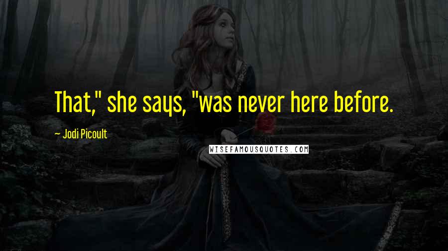 Jodi Picoult Quotes: That," she says, "was never here before.