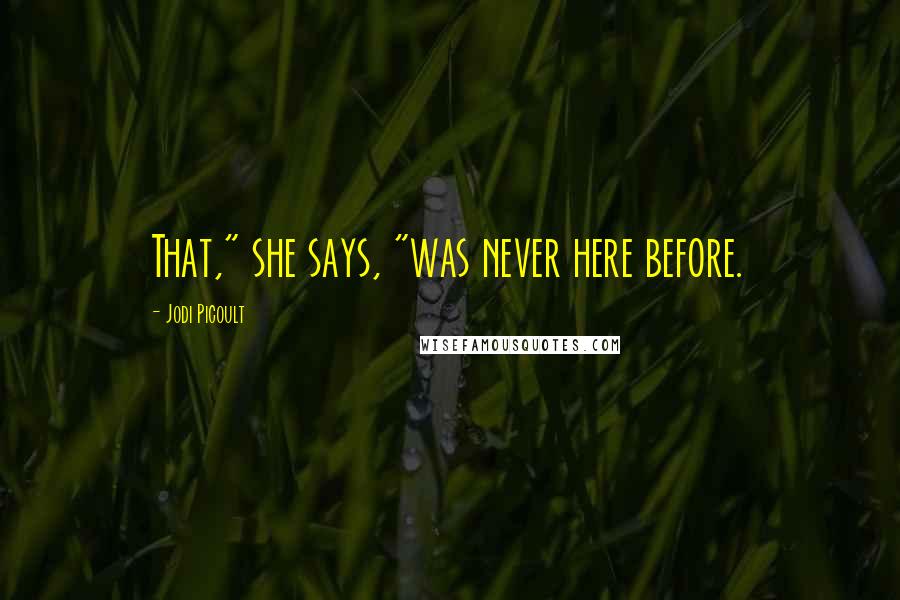 Jodi Picoult Quotes: That," she says, "was never here before.