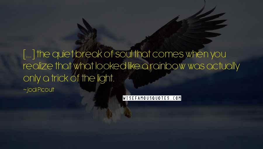 Jodi Picoult Quotes: [...] the quiet break of soul that comes when you realize that what looked like a rainbow was actually only a trick of the light.