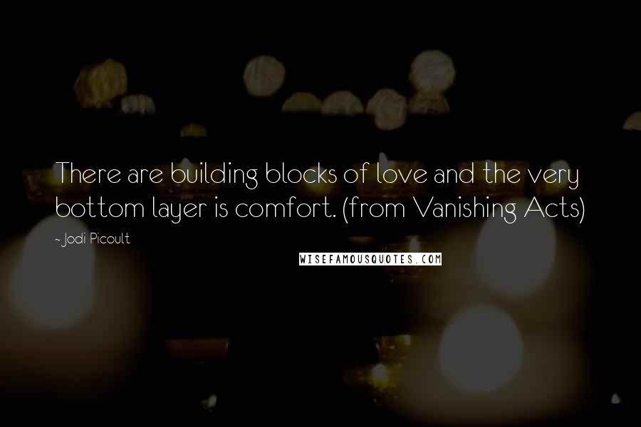 Jodi Picoult Quotes: There are building blocks of love and the very bottom layer is comfort. (from Vanishing Acts)