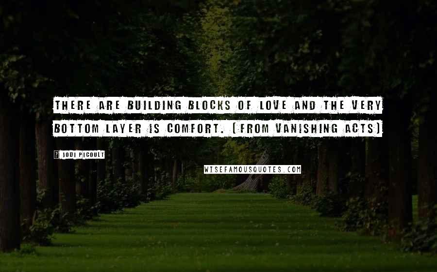 Jodi Picoult Quotes: There are building blocks of love and the very bottom layer is comfort. (from Vanishing Acts)