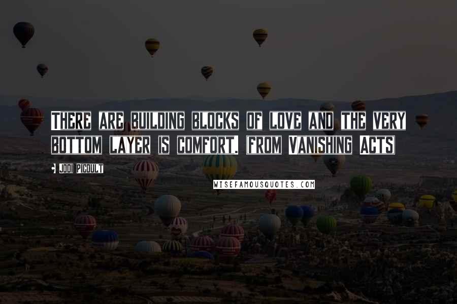 Jodi Picoult Quotes: There are building blocks of love and the very bottom layer is comfort. (from Vanishing Acts)