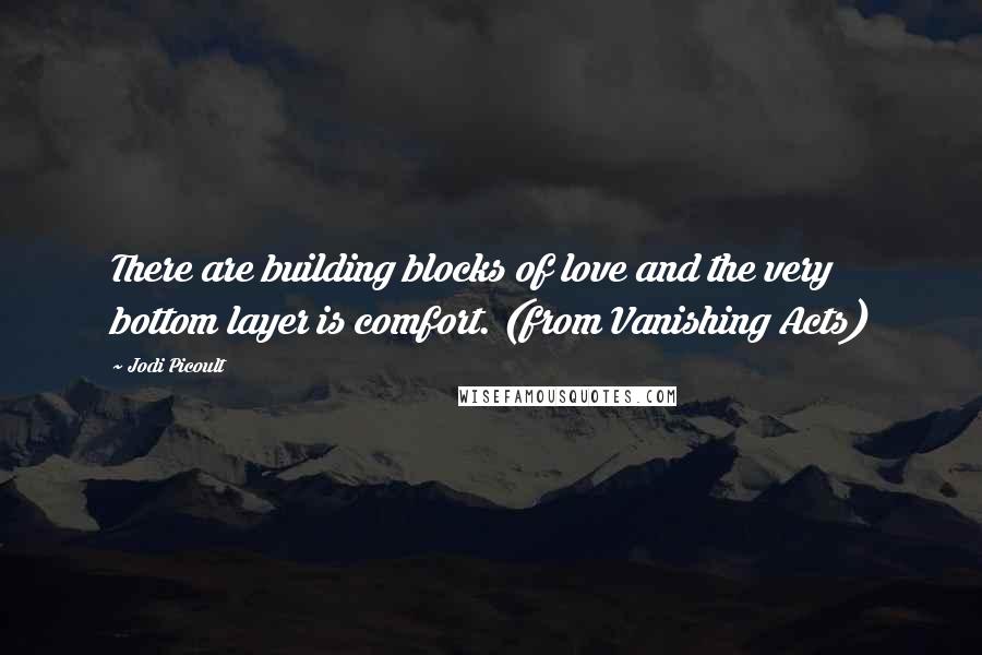 Jodi Picoult Quotes: There are building blocks of love and the very bottom layer is comfort. (from Vanishing Acts)