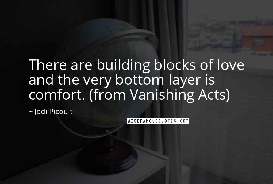 Jodi Picoult Quotes: There are building blocks of love and the very bottom layer is comfort. (from Vanishing Acts)