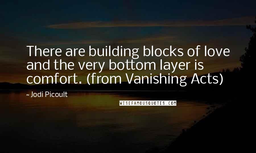 Jodi Picoult Quotes: There are building blocks of love and the very bottom layer is comfort. (from Vanishing Acts)