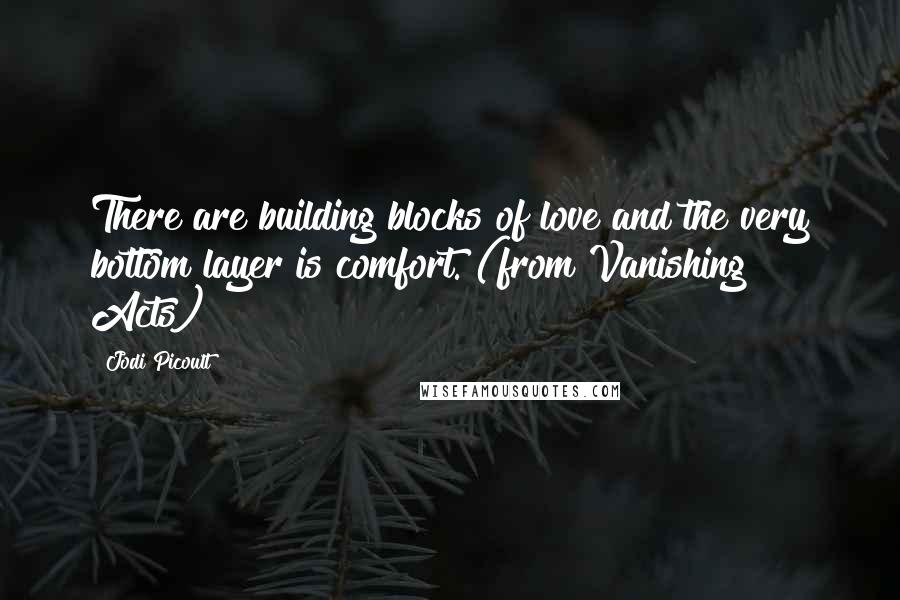 Jodi Picoult Quotes: There are building blocks of love and the very bottom layer is comfort. (from Vanishing Acts)