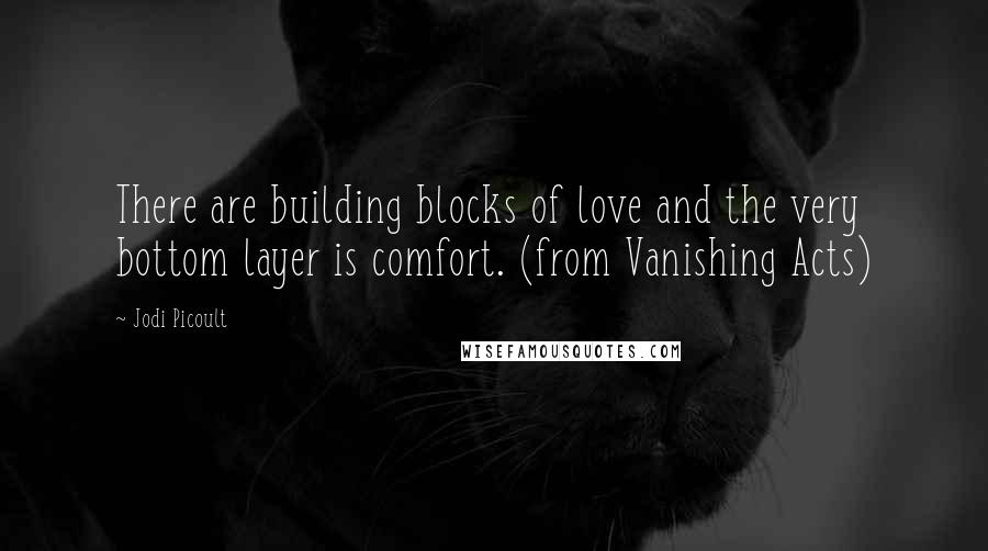 Jodi Picoult Quotes: There are building blocks of love and the very bottom layer is comfort. (from Vanishing Acts)