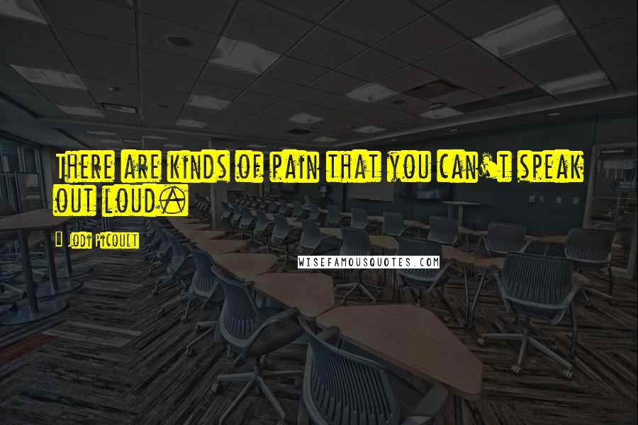 Jodi Picoult Quotes: There are kinds of pain that you can't speak out loud.