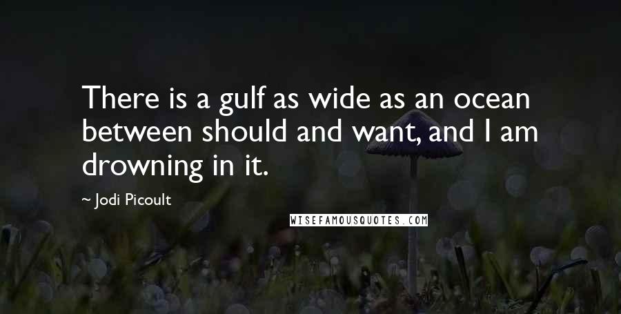 Jodi Picoult Quotes: There is a gulf as wide as an ocean between should and want, and I am drowning in it.