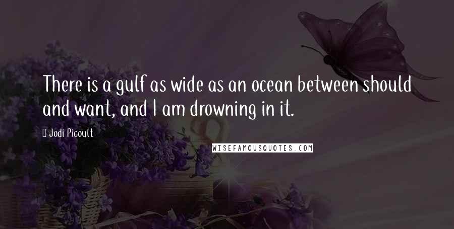 Jodi Picoult Quotes: There is a gulf as wide as an ocean between should and want, and I am drowning in it.