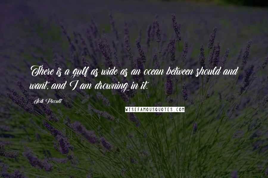 Jodi Picoult Quotes: There is a gulf as wide as an ocean between should and want, and I am drowning in it.