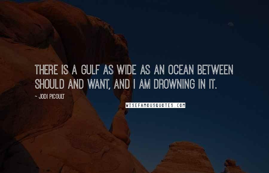 Jodi Picoult Quotes: There is a gulf as wide as an ocean between should and want, and I am drowning in it.