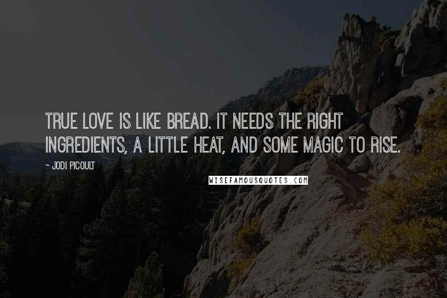 Jodi Picoult Quotes: True love is like bread. It needs the right ingredients, a little heat, and some magic to rise.