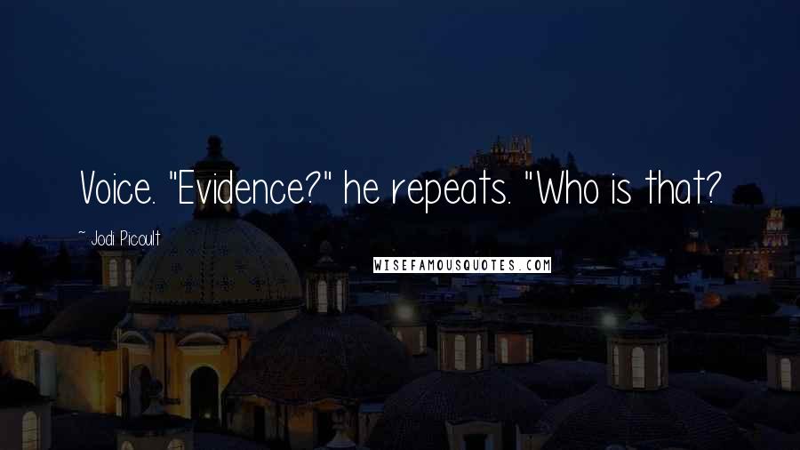 Jodi Picoult Quotes: Voice. "Evidence?" he repeats. "Who is that?