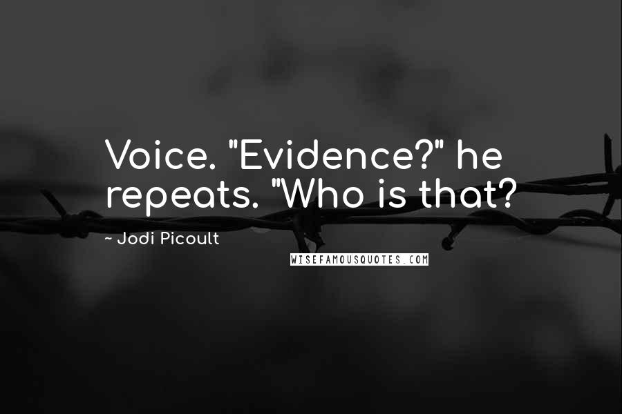 Jodi Picoult Quotes: Voice. "Evidence?" he repeats. "Who is that?