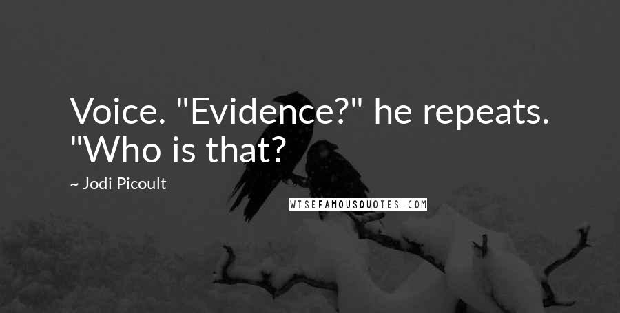 Jodi Picoult Quotes: Voice. "Evidence?" he repeats. "Who is that?