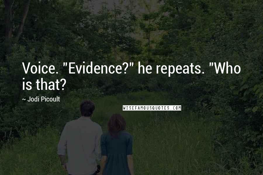 Jodi Picoult Quotes: Voice. "Evidence?" he repeats. "Who is that?