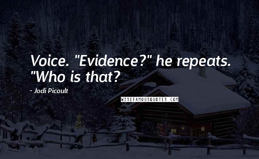 Jodi Picoult Quotes: Voice. "Evidence?" he repeats. "Who is that?