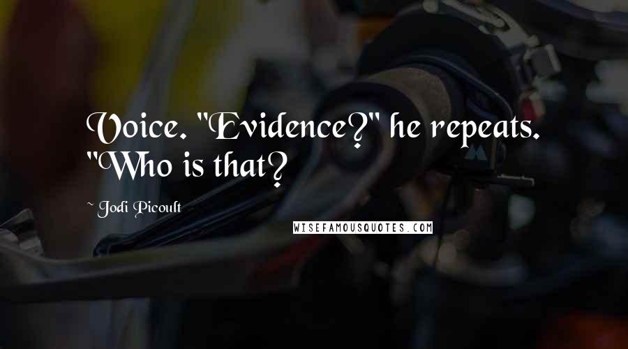 Jodi Picoult Quotes: Voice. "Evidence?" he repeats. "Who is that?