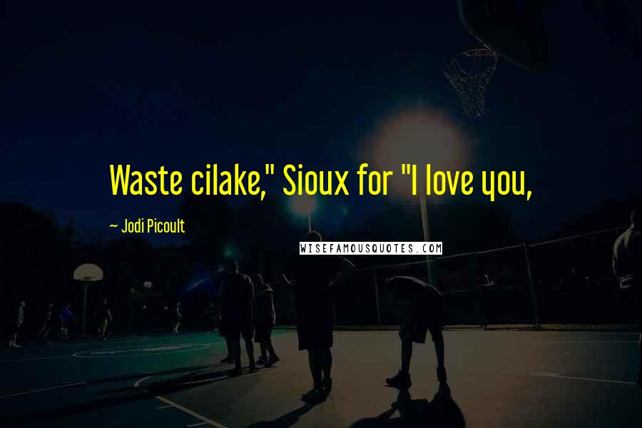 Jodi Picoult Quotes: Waste cilake," Sioux for "I love you,