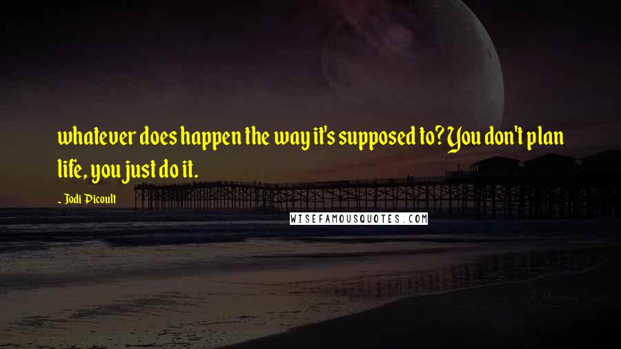 Jodi Picoult Quotes: whatever does happen the way it's supposed to? You don't plan life, you just do it.