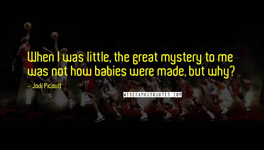 Jodi Picoult Quotes: When I was little, the great mystery to me was not how babies were made, but why?