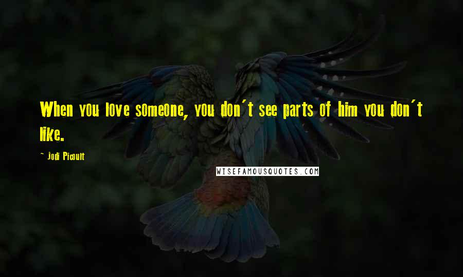 Jodi Picoult Quotes: When you love someone, you don't see parts of him you don't like.