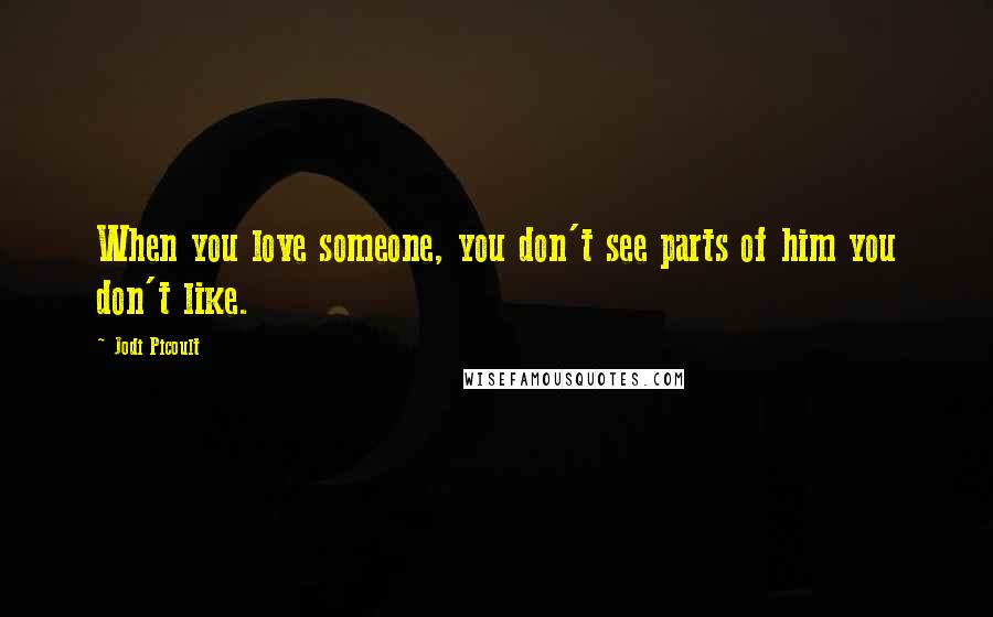 Jodi Picoult Quotes: When you love someone, you don't see parts of him you don't like.